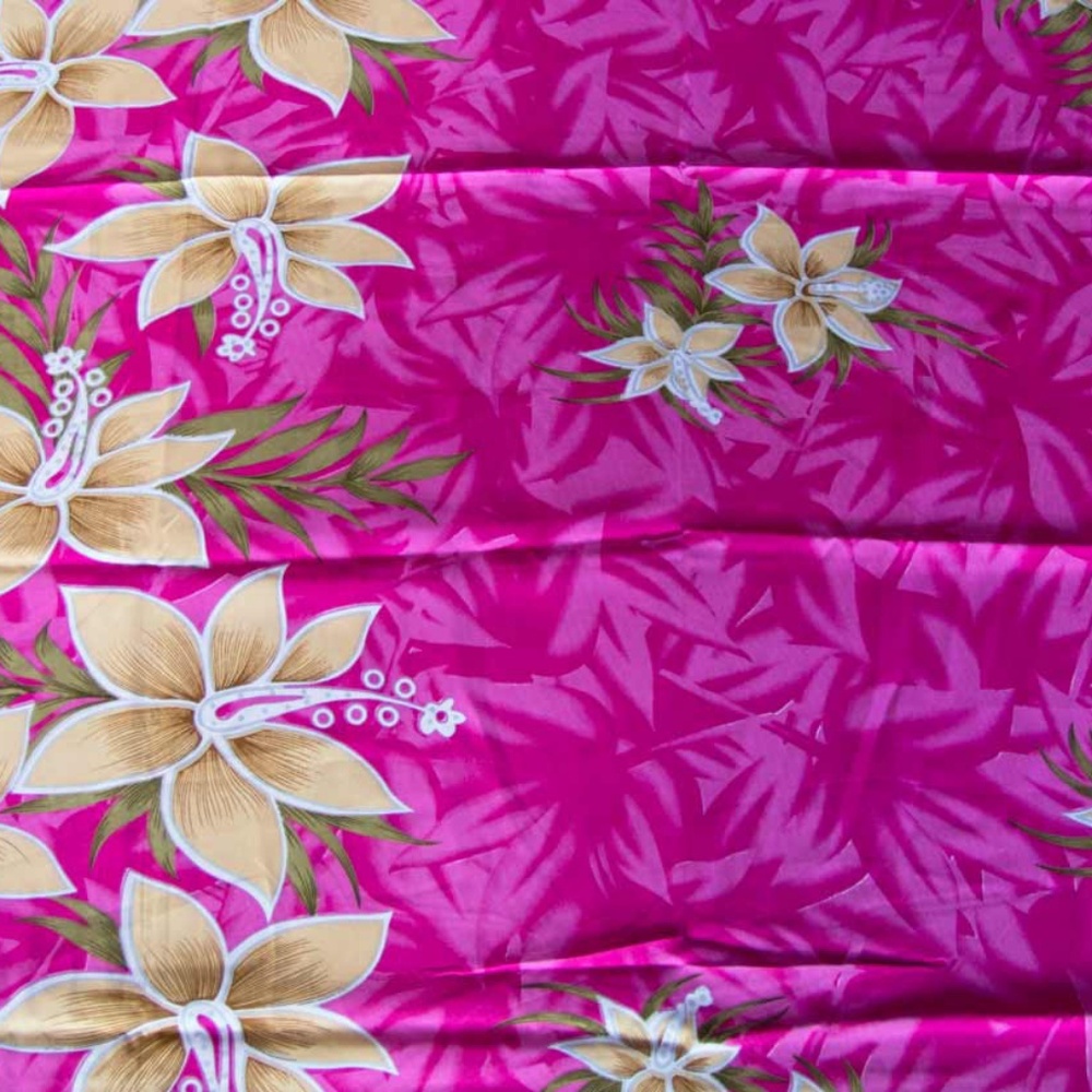 Pink Sarong Gold Hibiscus